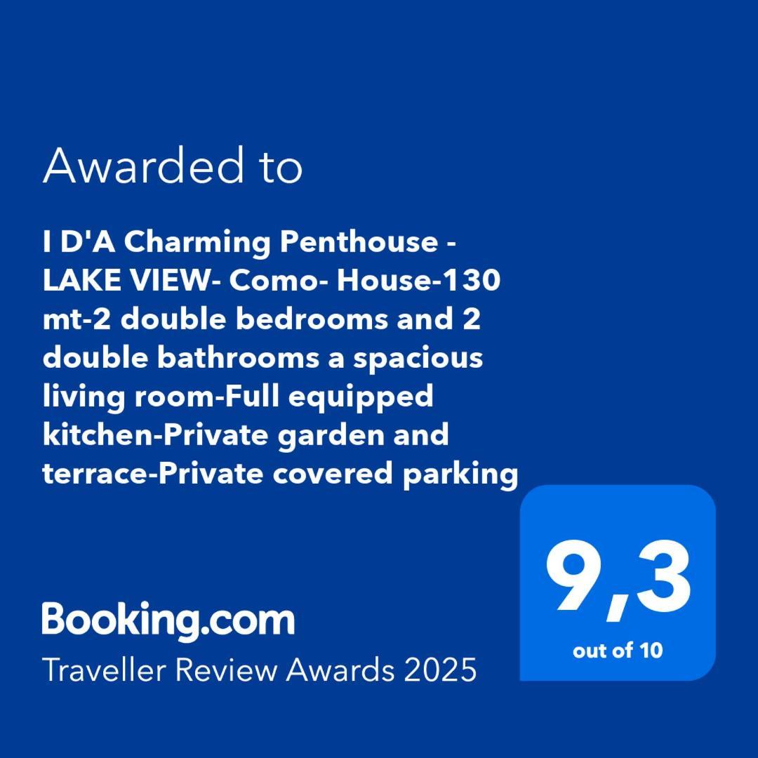 I D'A Charming Penthouse - Lake View- Como- House-130 Mt-2 Double Bedrooms And 2 Double Bathrooms A Spacious Living Room-Full Equipped Kitchen-Private Garden And Terrace-Private Covered Parking Buitenkant foto